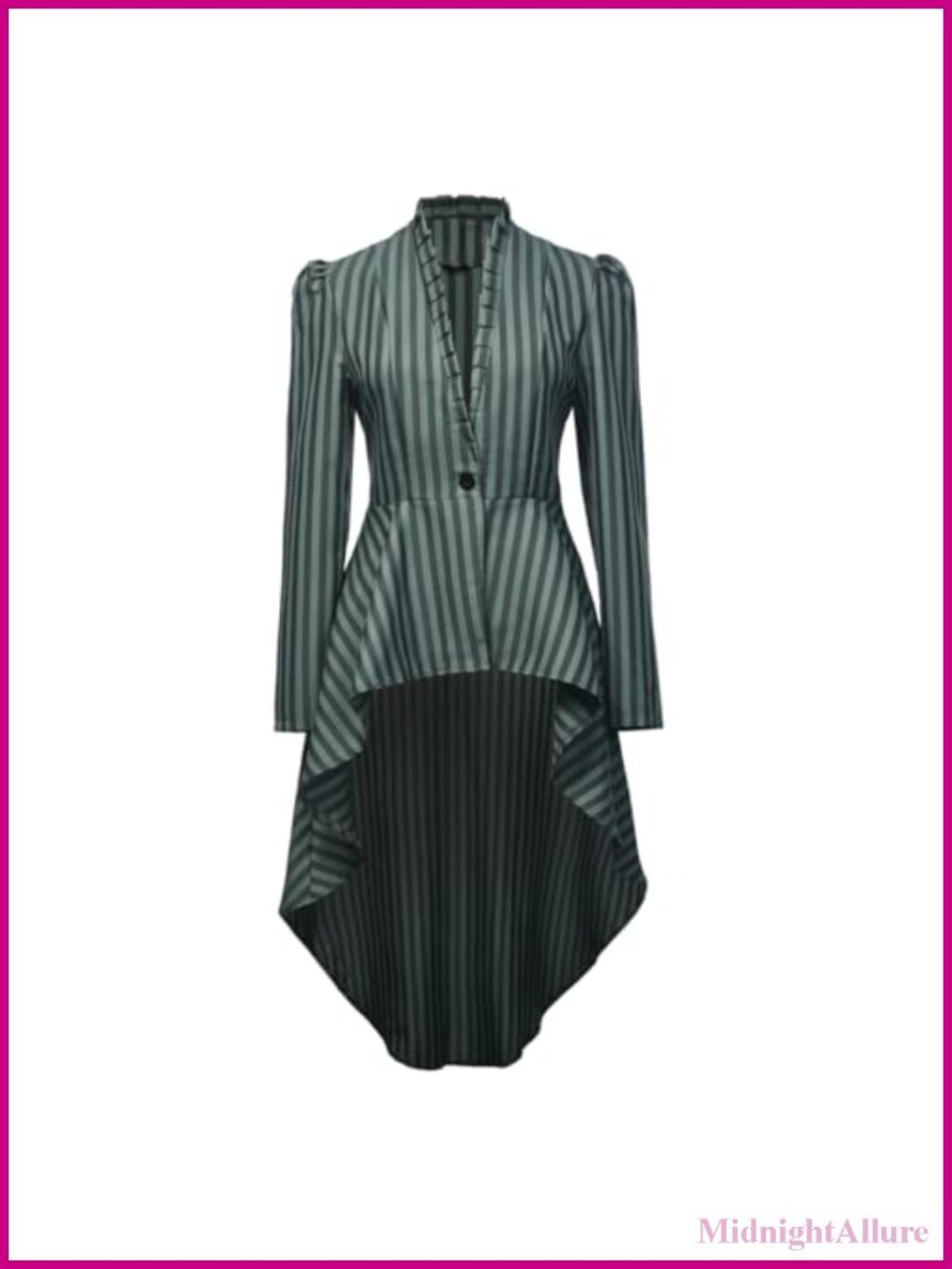 Women's Steampunk Long Striped Blazer Jacket Renaissance Victorian Gothic Coat